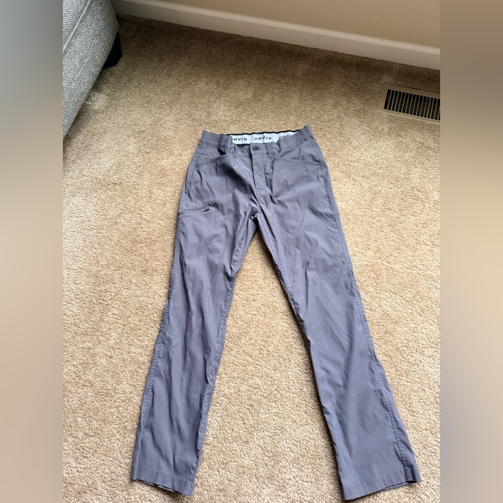 Orvis water resistant utility work hike casual Gray Men's Cargo Pants 34x32